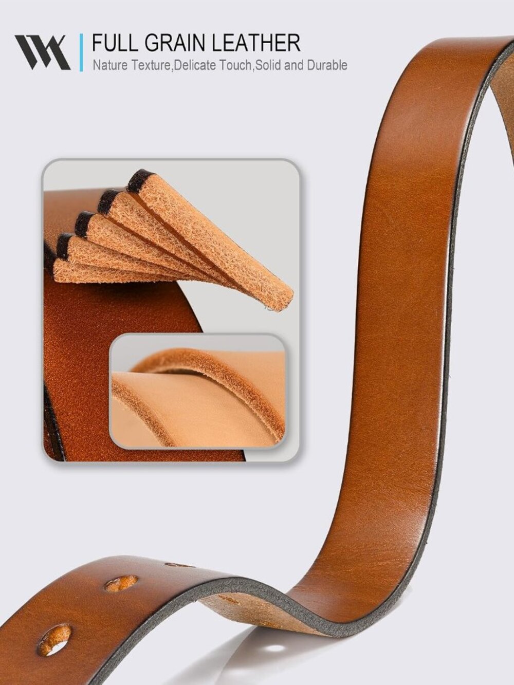 Womens Leather Belts for Jeans,100% Italian Full Grain Real Leather - Picture 2 of 6